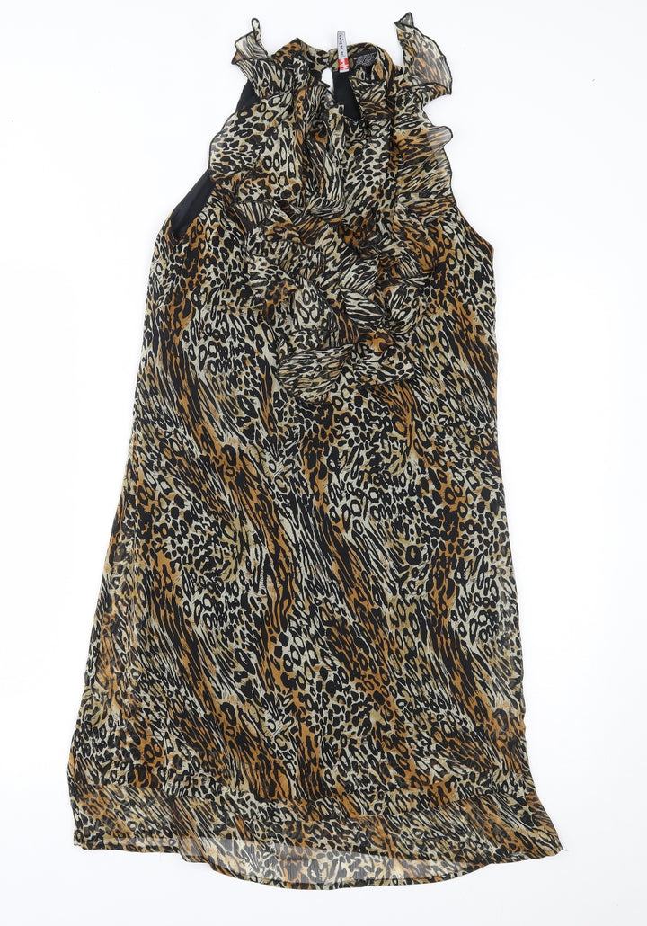 Fire Los Angeles Womens Brown Animal Print  Shift  Size M