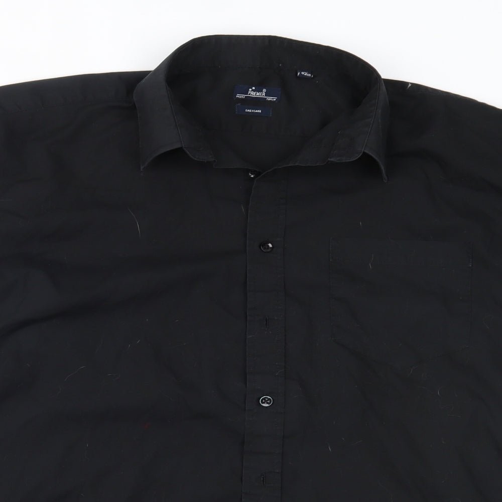 Premier Mens Black    Button-Up Size 17