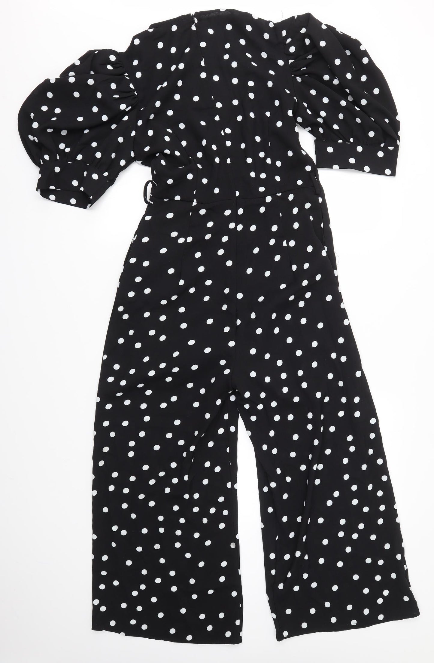 GIRL IN MIND Womens Black Polka Dot  Jumpsuit One-Piece Size 10
