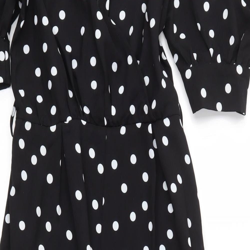 GIRL IN MIND Womens Black Polka Dot  Jumpsuit One-Piece Size 10