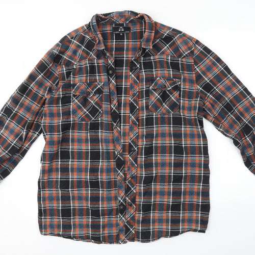 Zak Mens Multicoloured Check   Button-Up Size XL