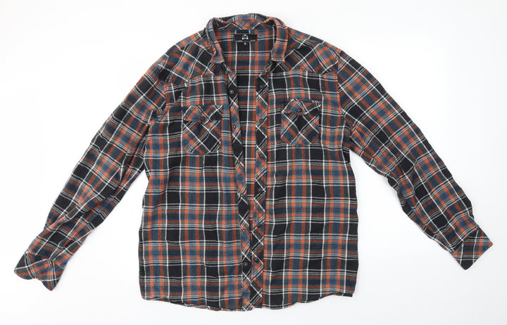Zak Mens Multicoloured Check Button-Up Size XL