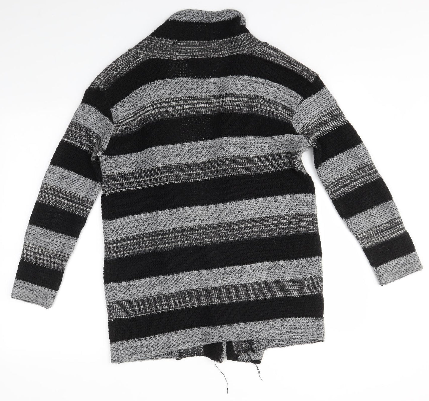 Whisper Womens Grey Striped  Cardigan Jumper Size S