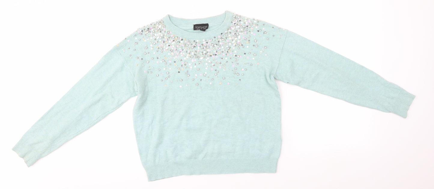 Topshop Womens Blue   Pullover Jumper Size 10