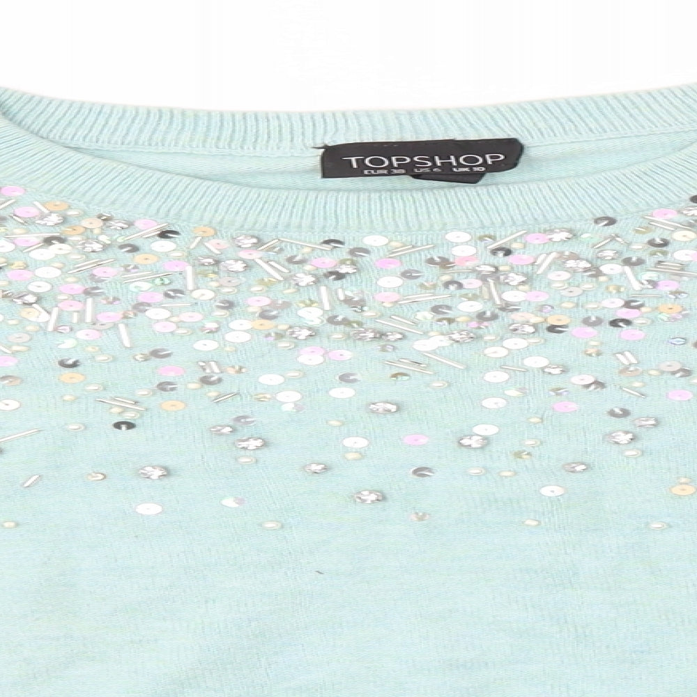 Topshop Womens Blue   Pullover Jumper Size 10