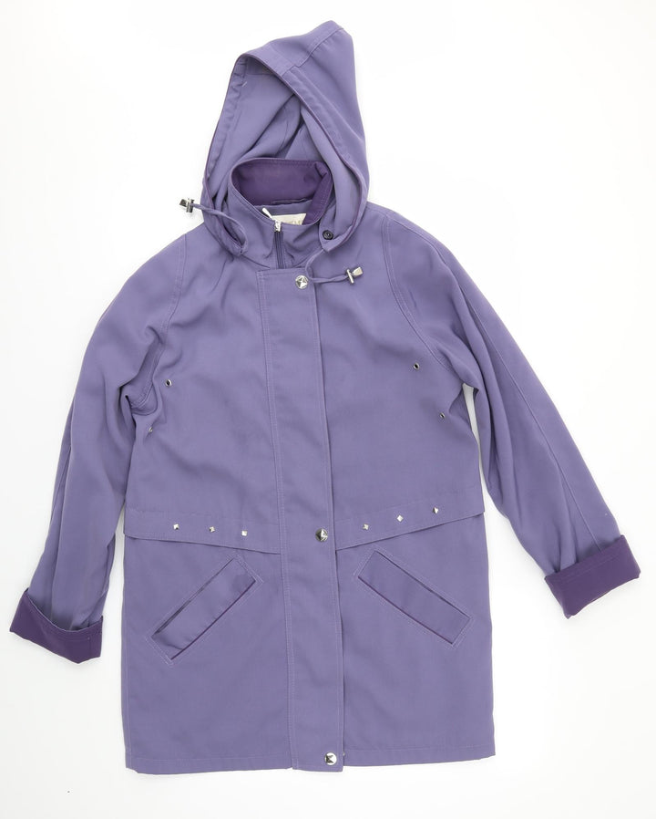 EWM Womens Purple Overcoat Coat Size 10