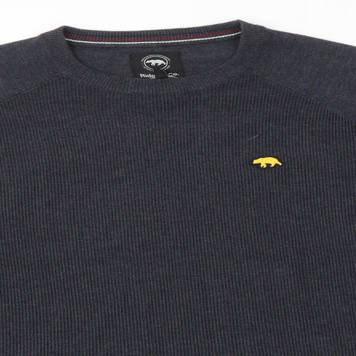 Ridge & Co Mens Grey   Pullover Jumper Size L