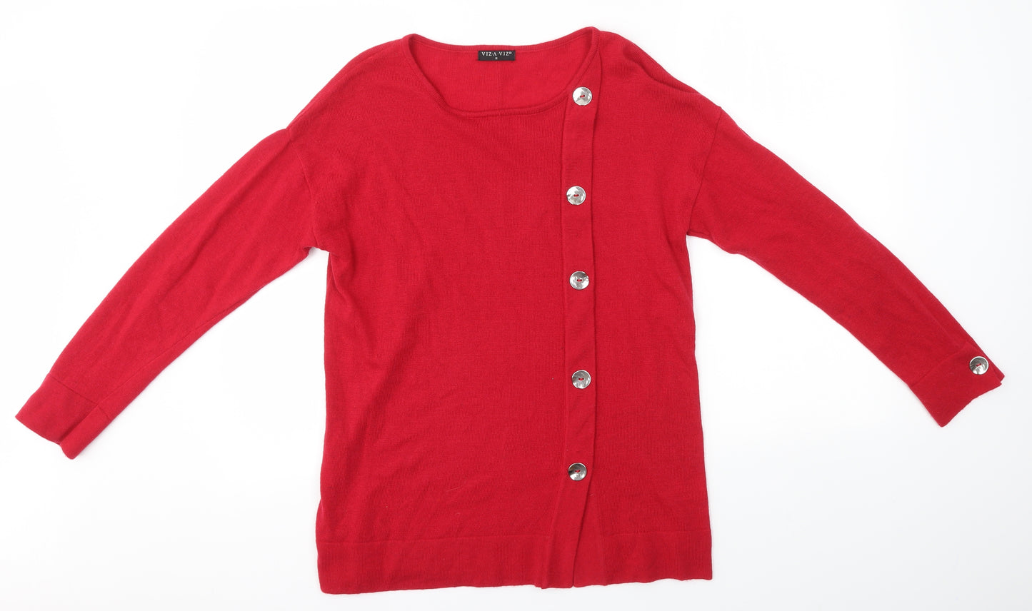 Viz A Viz Womens Red   Pullover Jumper Size S