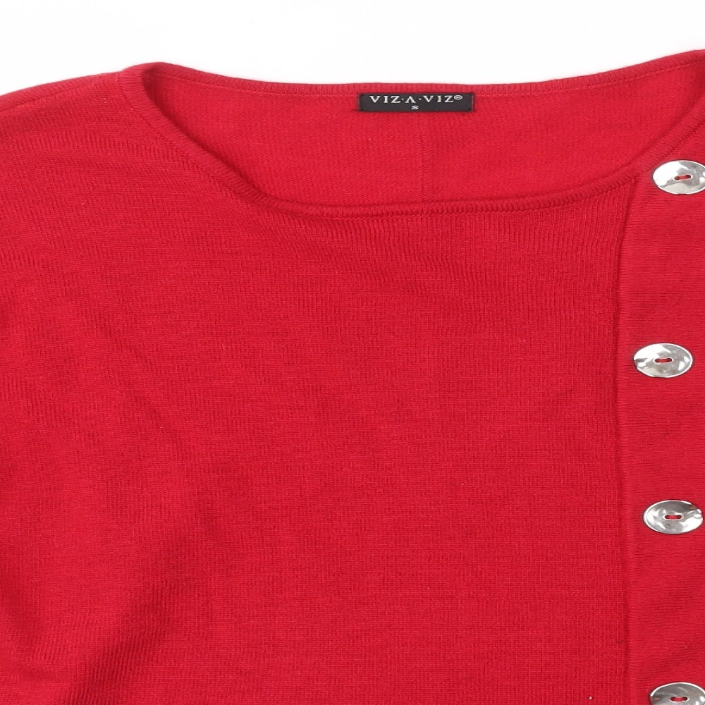 Viz A Viz Womens Red   Pullover Jumper Size S