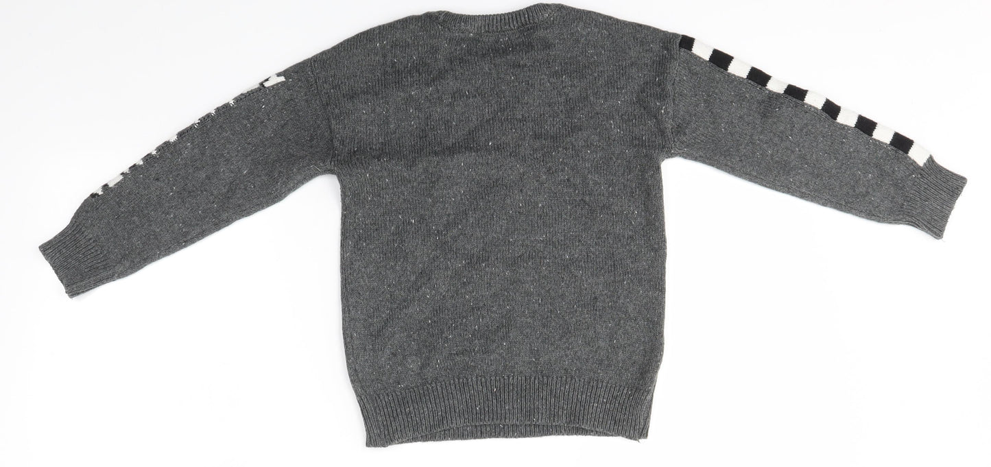 NEXT Boys Grey   Pullover Jumper Size 6 Years  - festive christmas