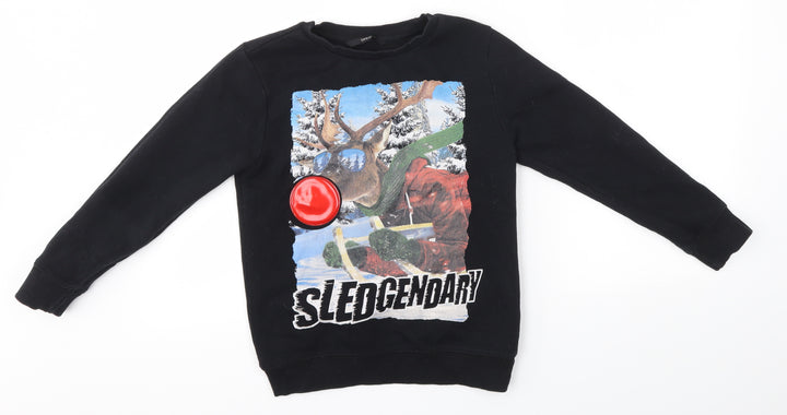 George Boys Black   Pullover Jumper Size 8-9 Years