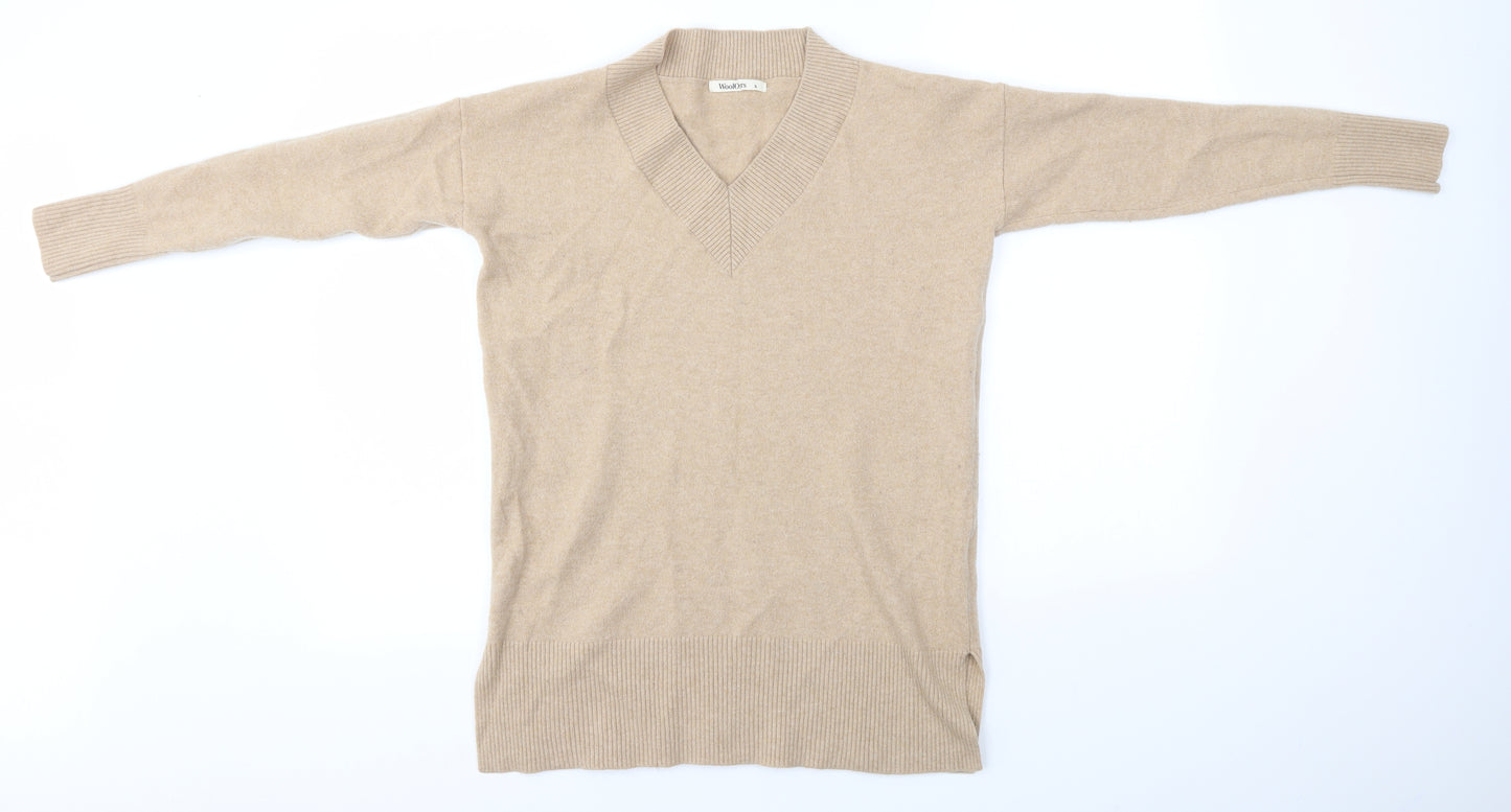 Woolovers Womens Beige   Pullover Jumper Size S