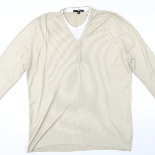 George Mens Beige   Pullover Jumper Size L