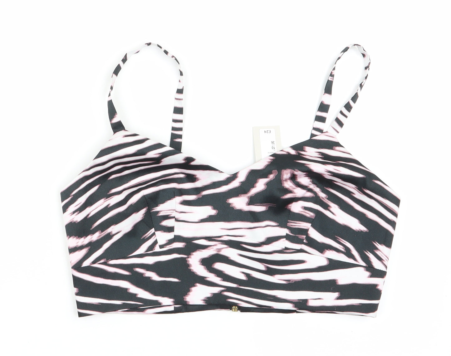 River Island Womens Black Animal Print  Cropped Tank Size 10