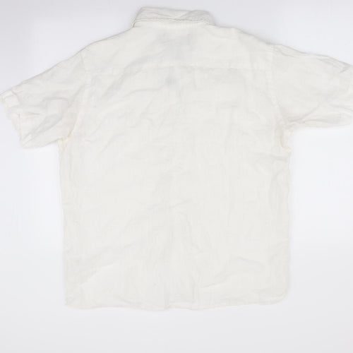 Paul Costelloe Mens Ivory    Button-Up Size L  - Linen Shirt