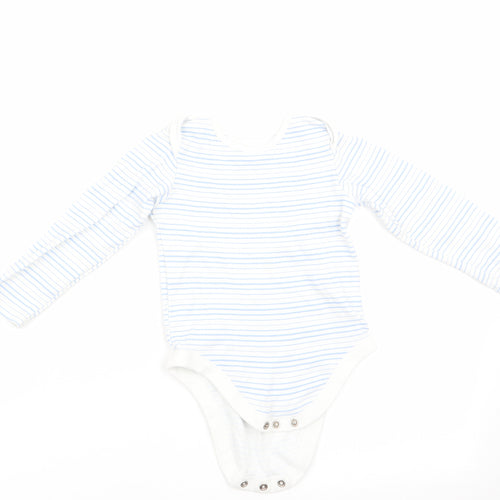 Florence and Fred Boys Blue Striped  Romper One-Piece Size 12-18 Months