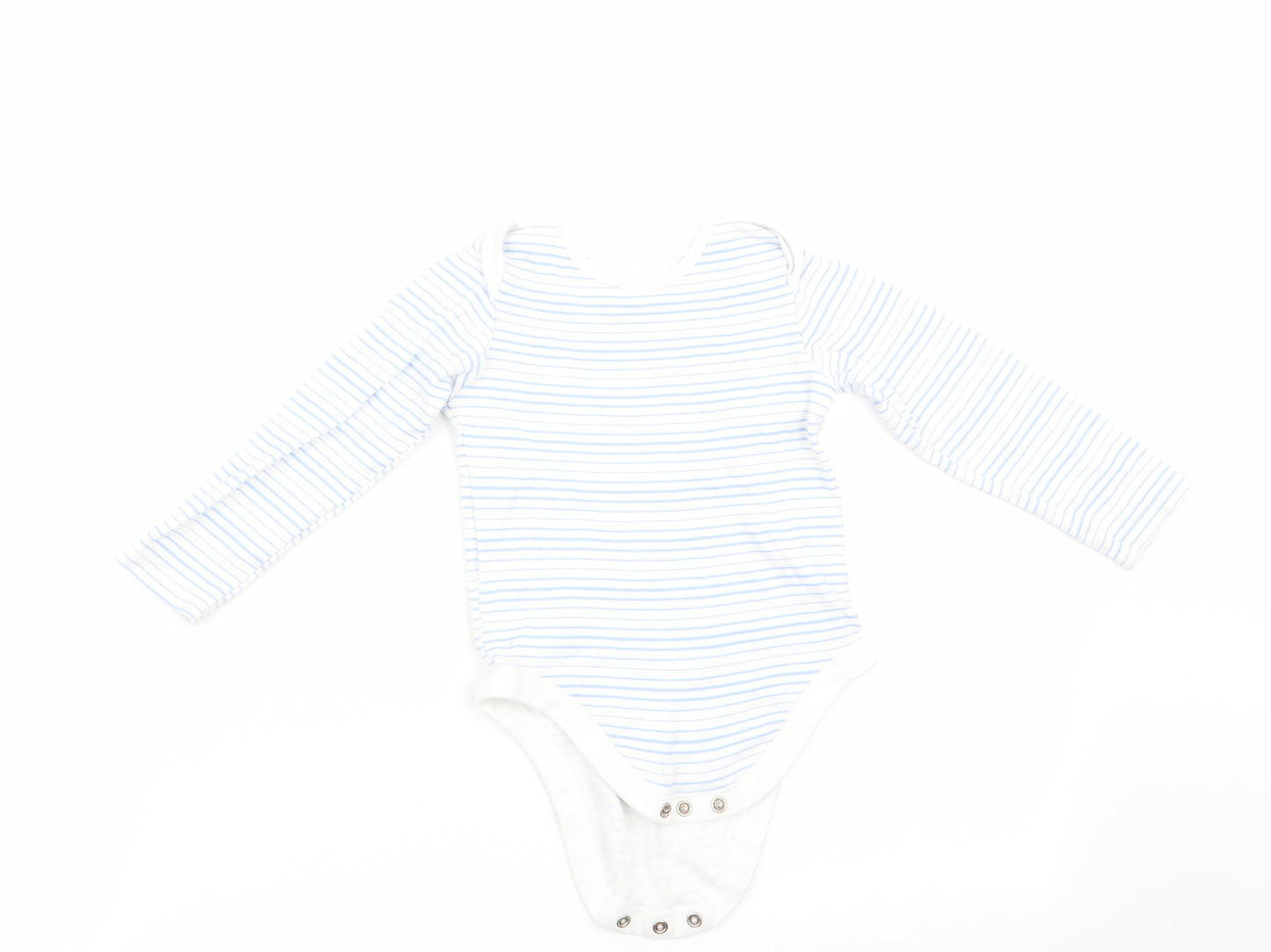 Florence and Fred Boys Blue Striped  Romper One-Piece Size 12-18 Months