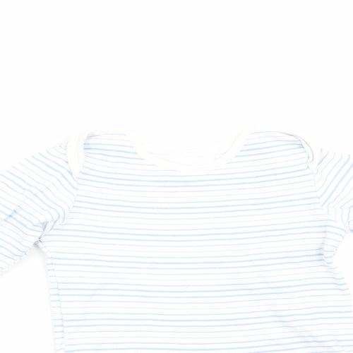 Florence and Fred Boys Blue Striped  Romper One-Piece Size 12-18 Months