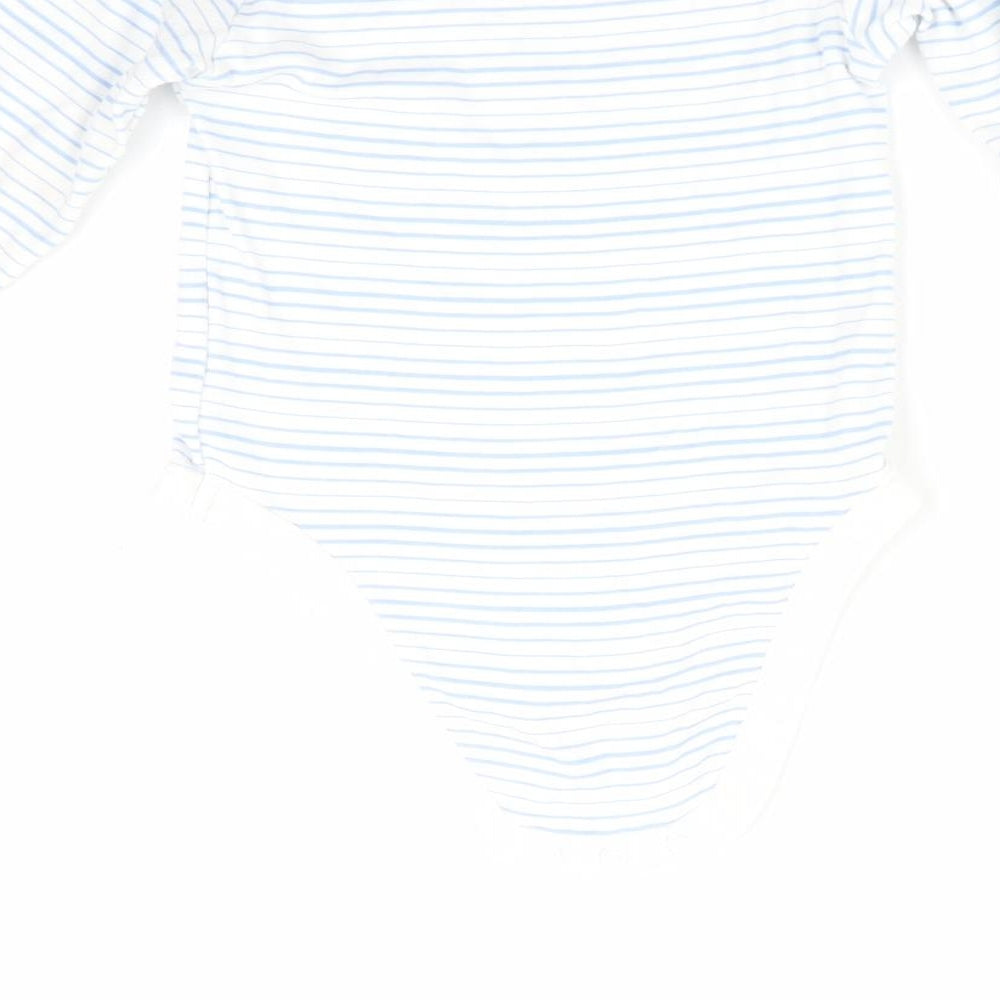 Florence and Fred Boys Blue Striped  Romper One-Piece Size 12-18 Months