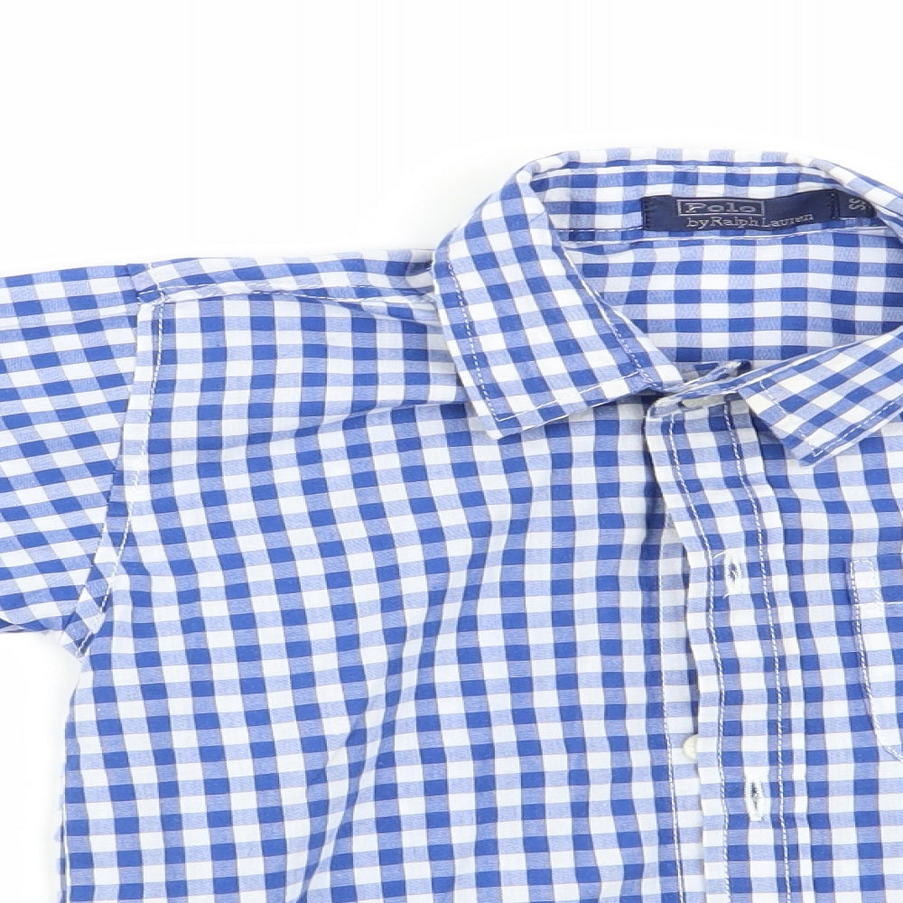 Polo Ralph Lauren Boys Blue Check  Basic Button-Up