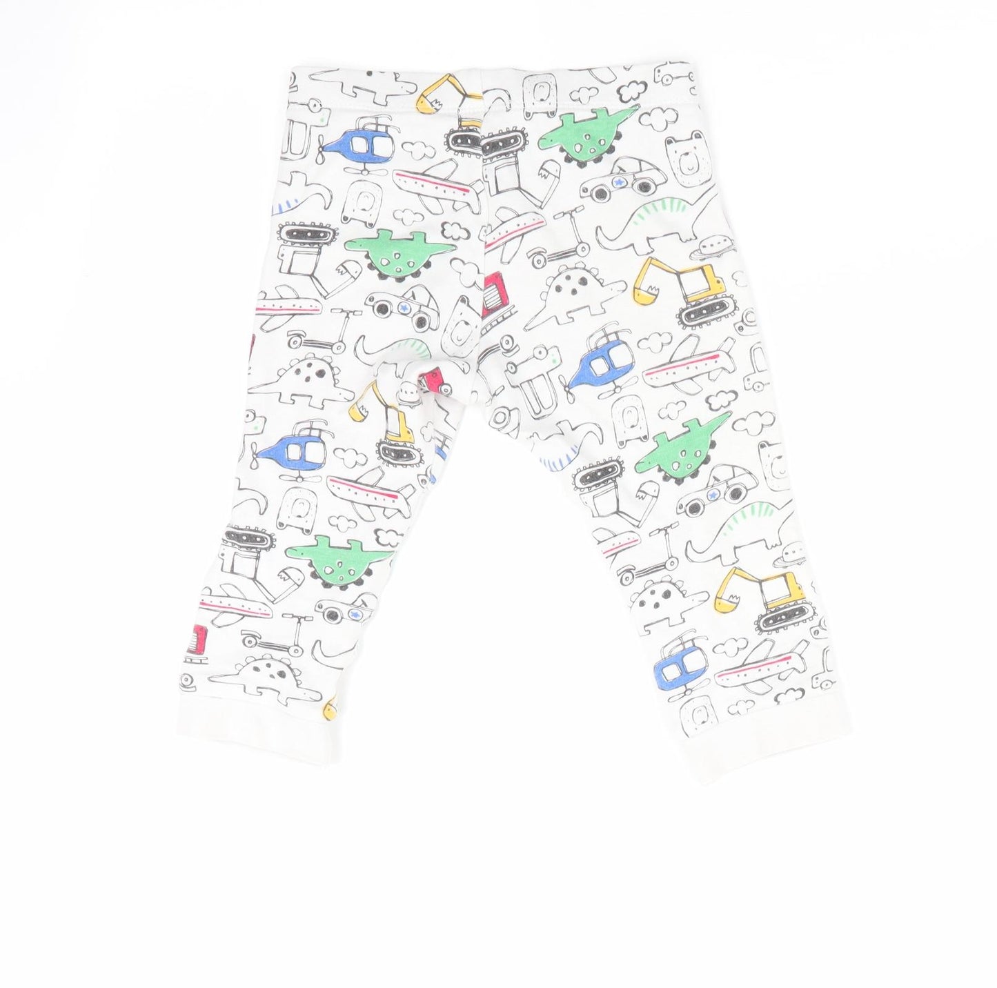 Florence and Fred Boys White Animal Print  Jogger Leggings Size 18-24 Months  - Dinasour Print