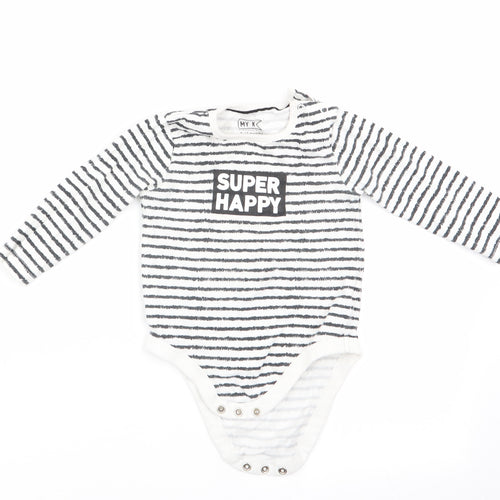 My K Boys Black Striped  Romper One-Piece Size 9-12 Months  - Super Happy