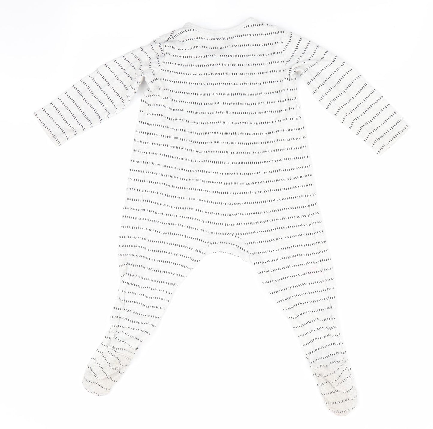 George Boys Grey Striped  Babygrow One-Piece Size 12-18 Months