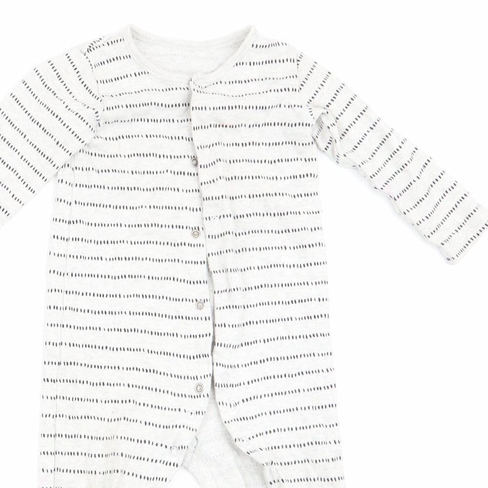 George Boys Grey Striped  Babygrow One-Piece Size 12-18 Months