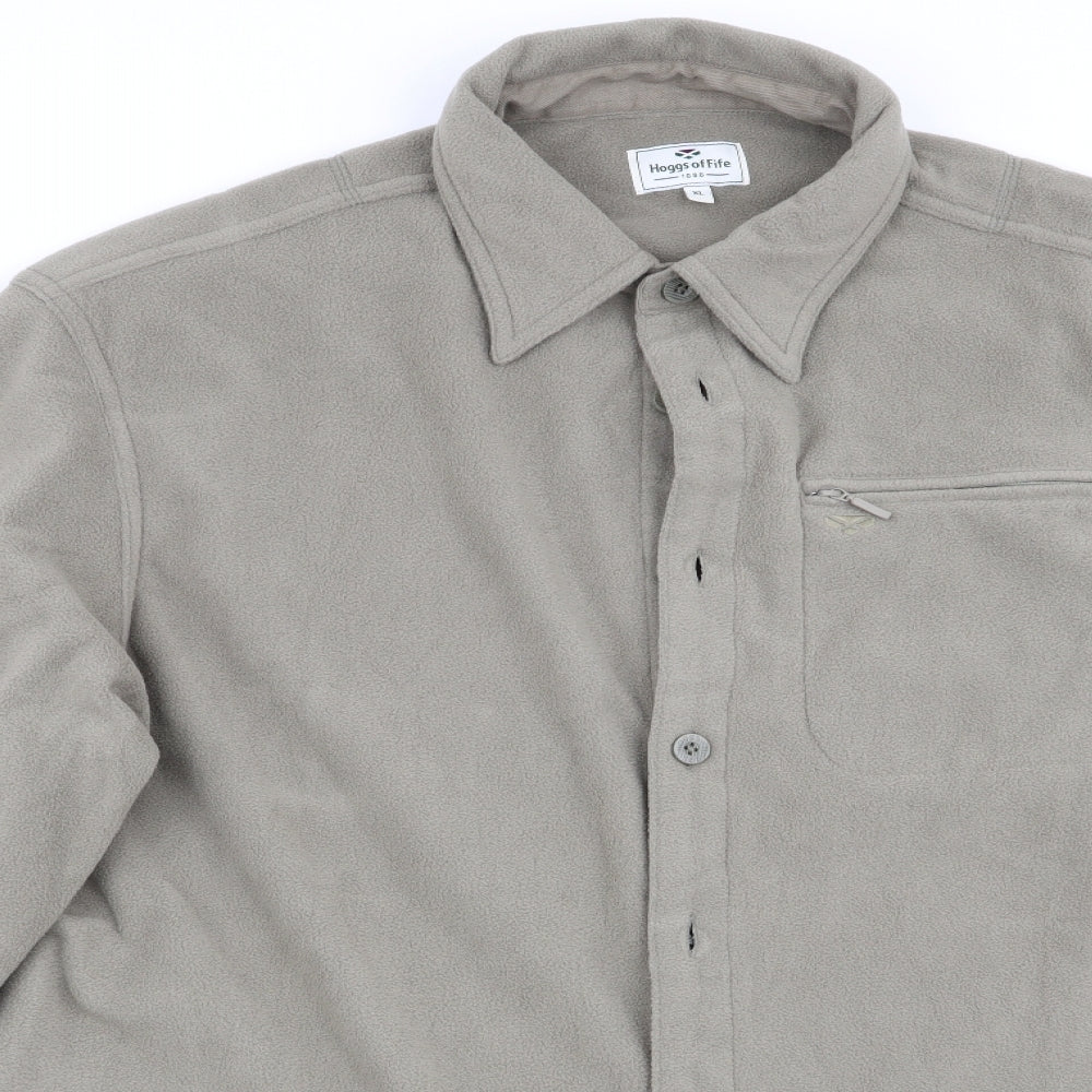 Hoggs of Fife Mens Green    Button-Up Size XL  - Fleece Shirt