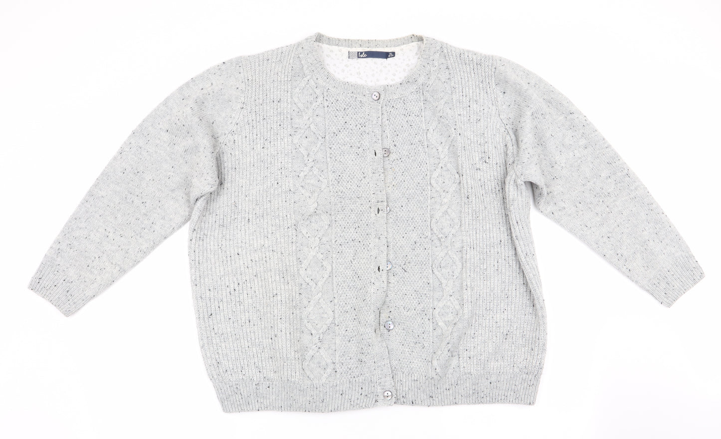 Isle Womens Grey   Cardigan Jumper Size 22  - Cable knit