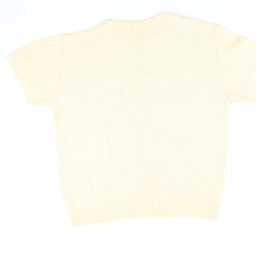 Merry Gold Womens Yellow Floral  Pullover Jumper Size S
