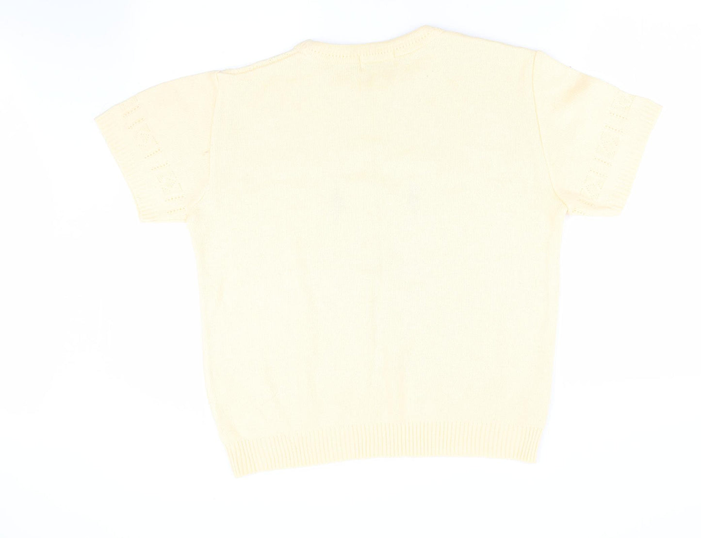 Merry Gold Womens Yellow Floral  Pullover Jumper Size S