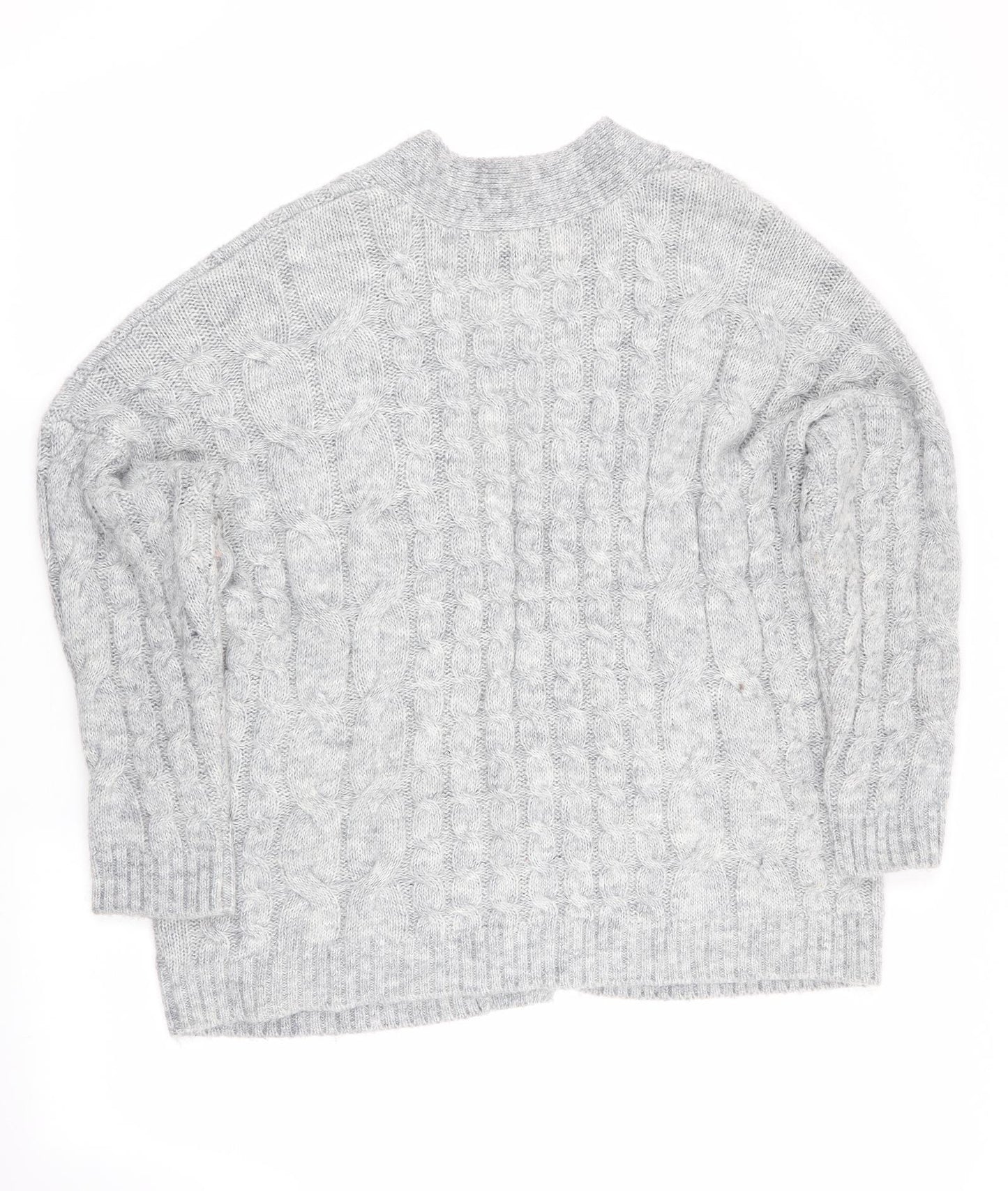 Primark Womens Grey   Cardigan Jumper Size M  - Cable knit
