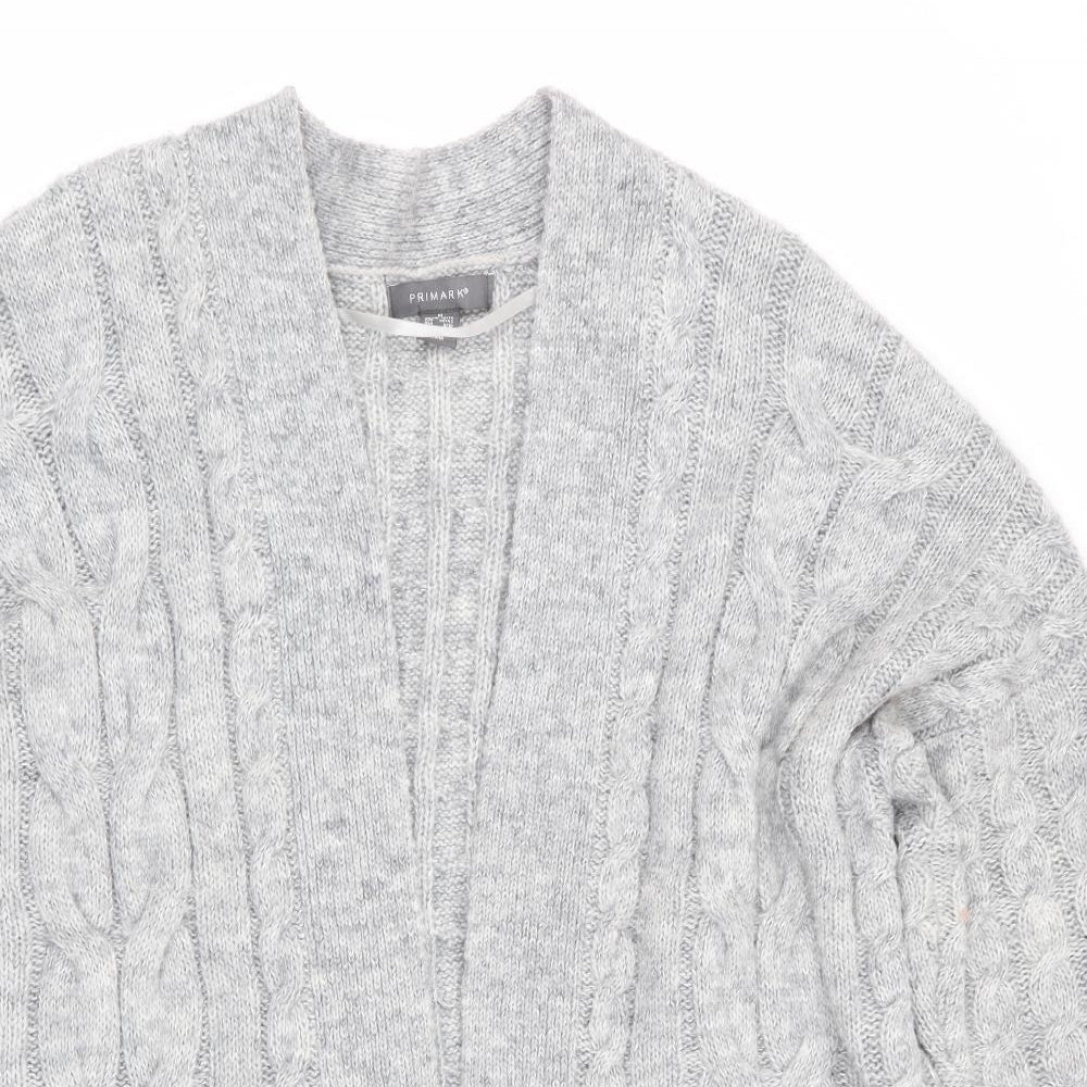 Primark Womens Grey   Cardigan Jumper Size M  - Cable knit