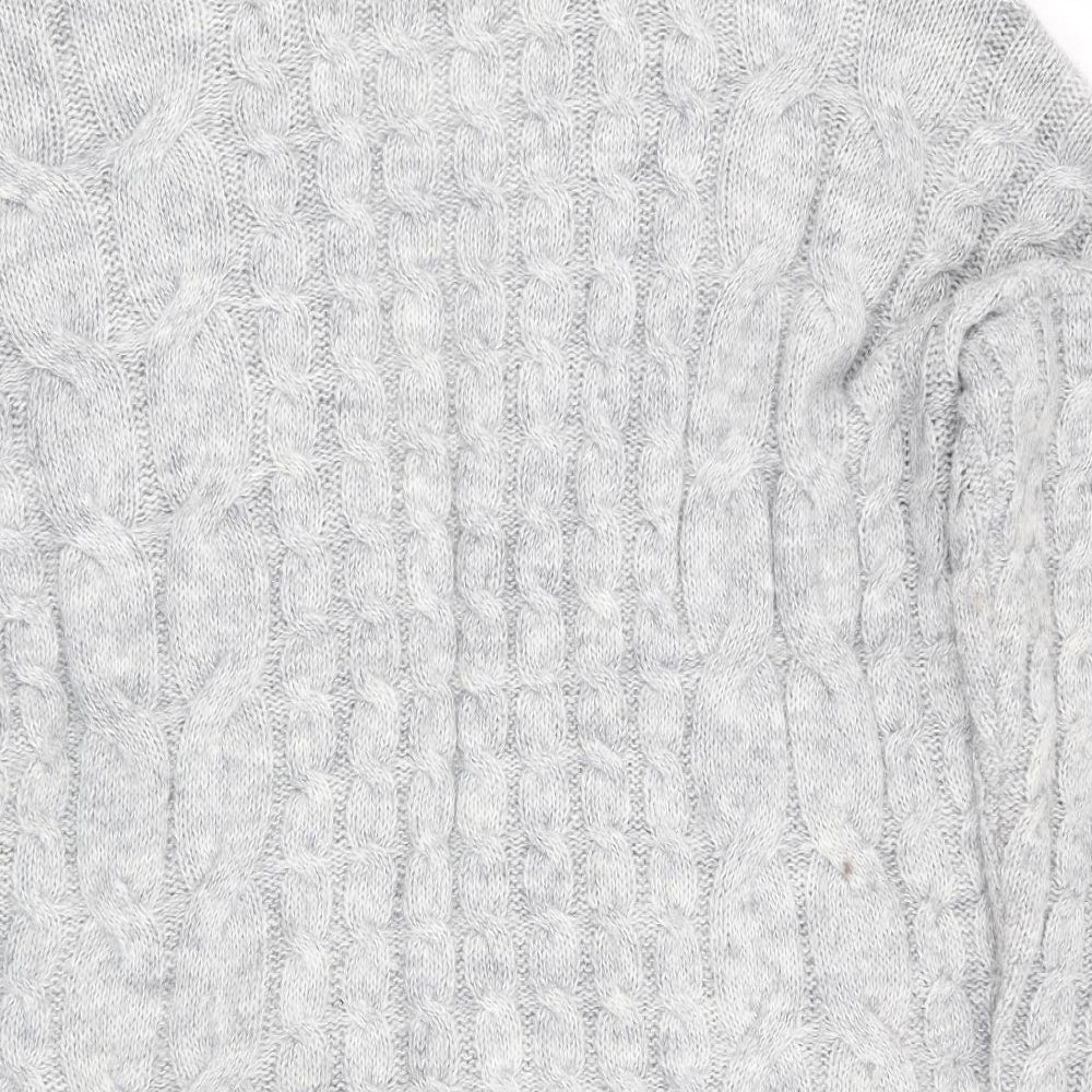 Primark Womens Grey   Cardigan Jumper Size M  - Cable knit