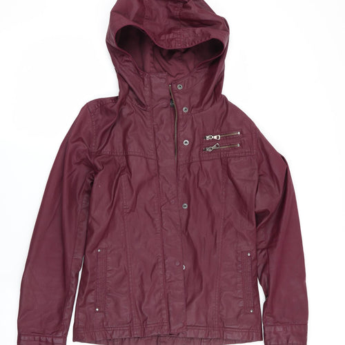 Coated Cloth Womens Purple   Jacket Coat Size S  - Faux Wax Look