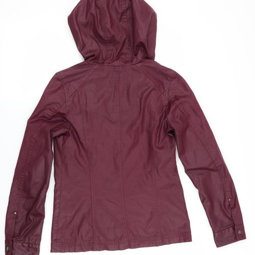 Coated Cloth Womens Purple   Jacket Coat Size S  - Faux Wax Look