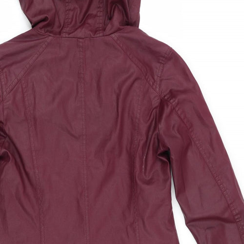 Coated Cloth Womens Purple   Jacket Coat Size S  - Faux Wax Look