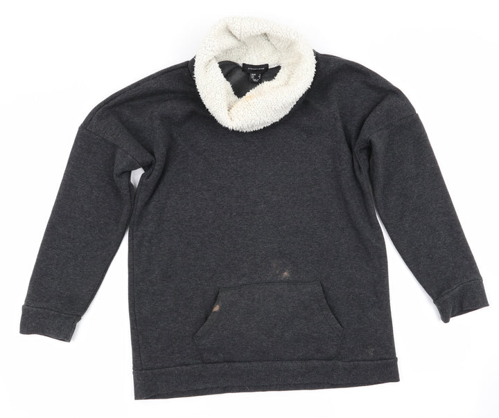 Atmosphere Womens Grey   Pullover Sweatshirt Size 8  - Faux Sheep Fur Lined Neck