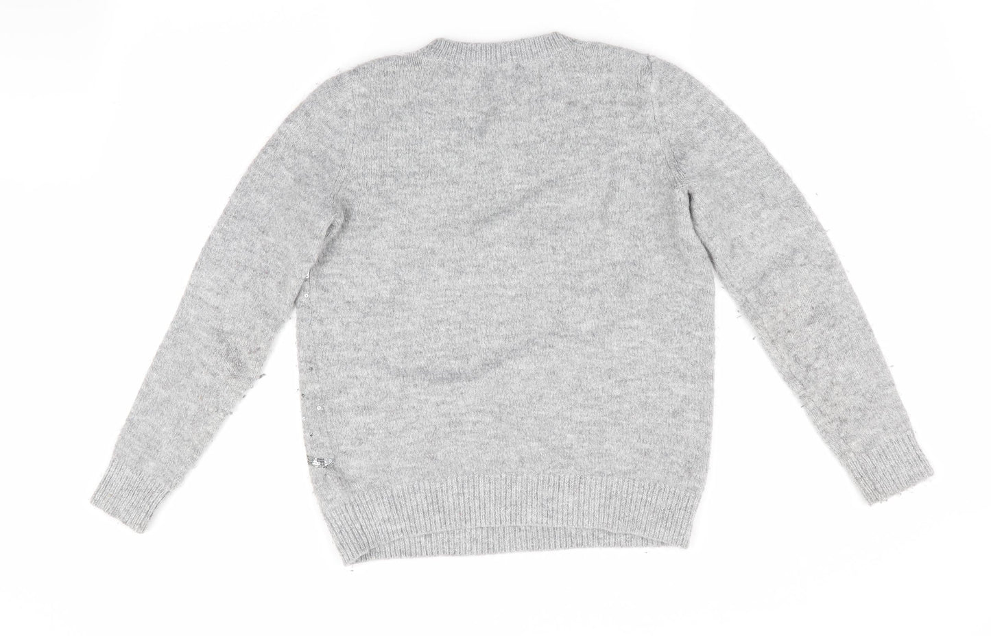 NEXT Womens Grey   Pullover Jumper Size 8  - Sequinned Star
