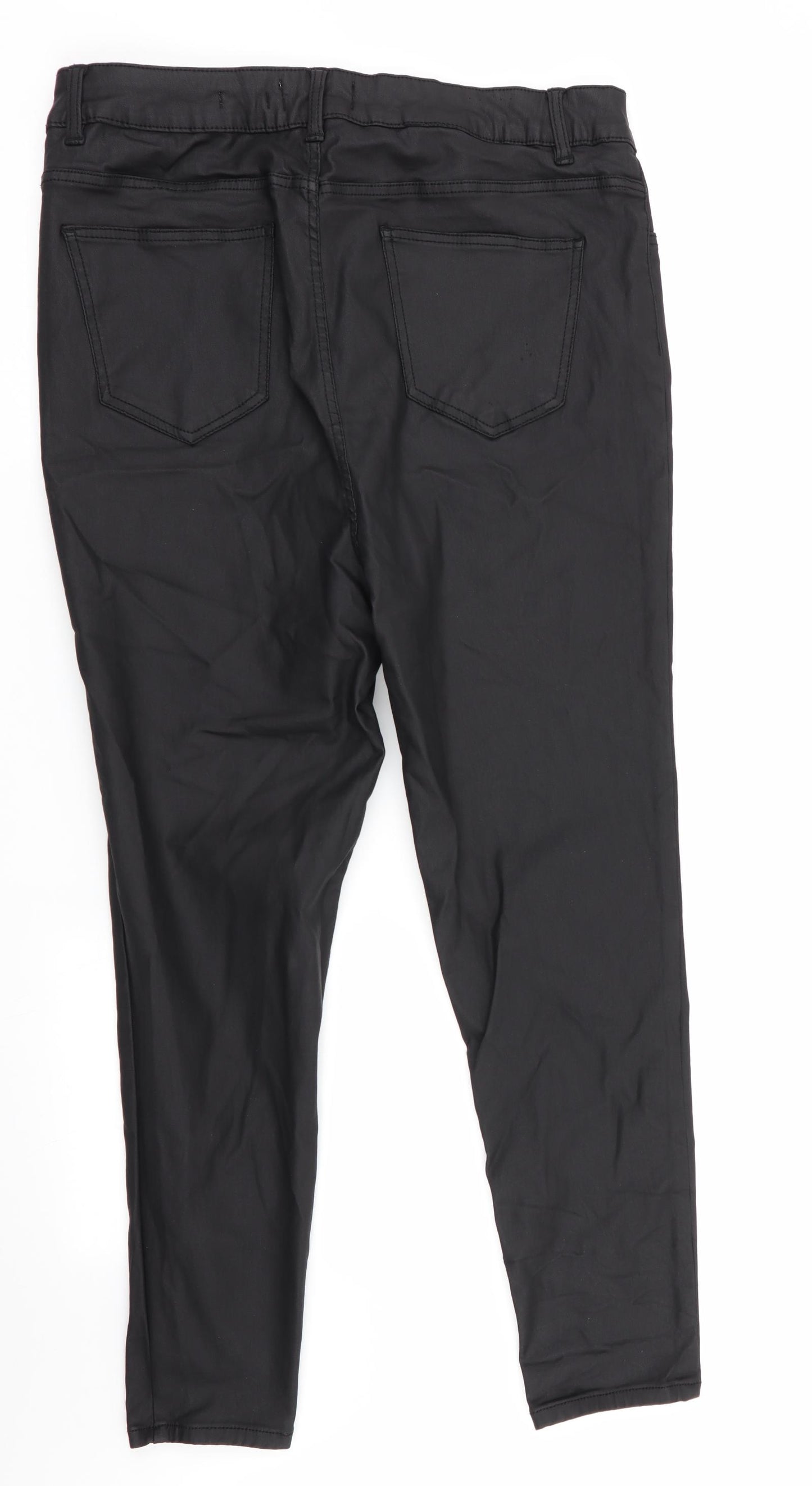 New Look Curves Womens Black   Skinny Jeans Size 22 L36 in - Faux Leather