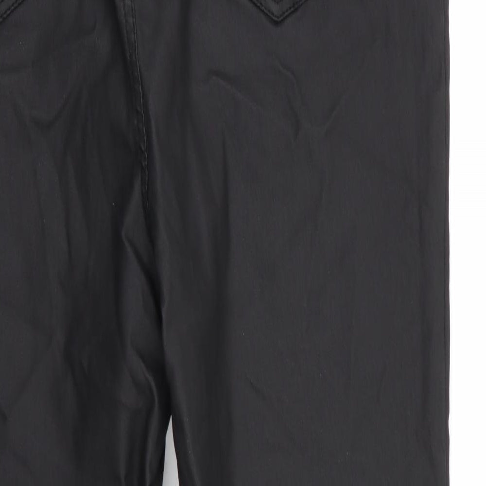 New Look Curves Womens Black   Skinny Jeans Size 22 L36 in - Faux Leather