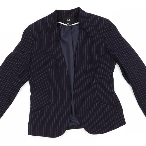 H&M Womens Blue Striped  Jacket  Size 10