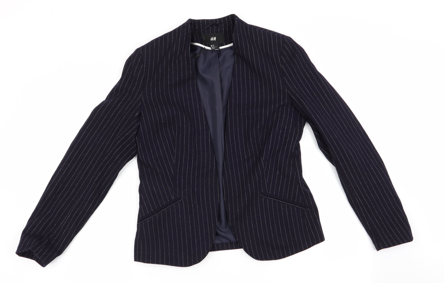 H&M Womens Blue Striped  Jacket  Size 10