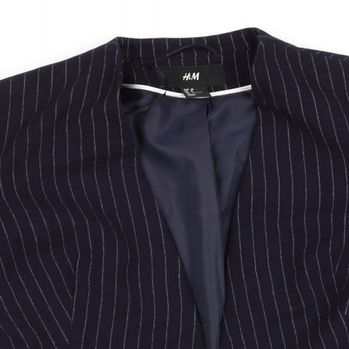H&M Womens Blue Striped  Jacket  Size 10