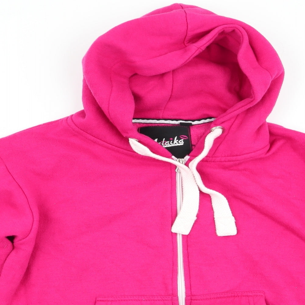 MALIKA Womens Pink   Full Zip Hoodie Size XL