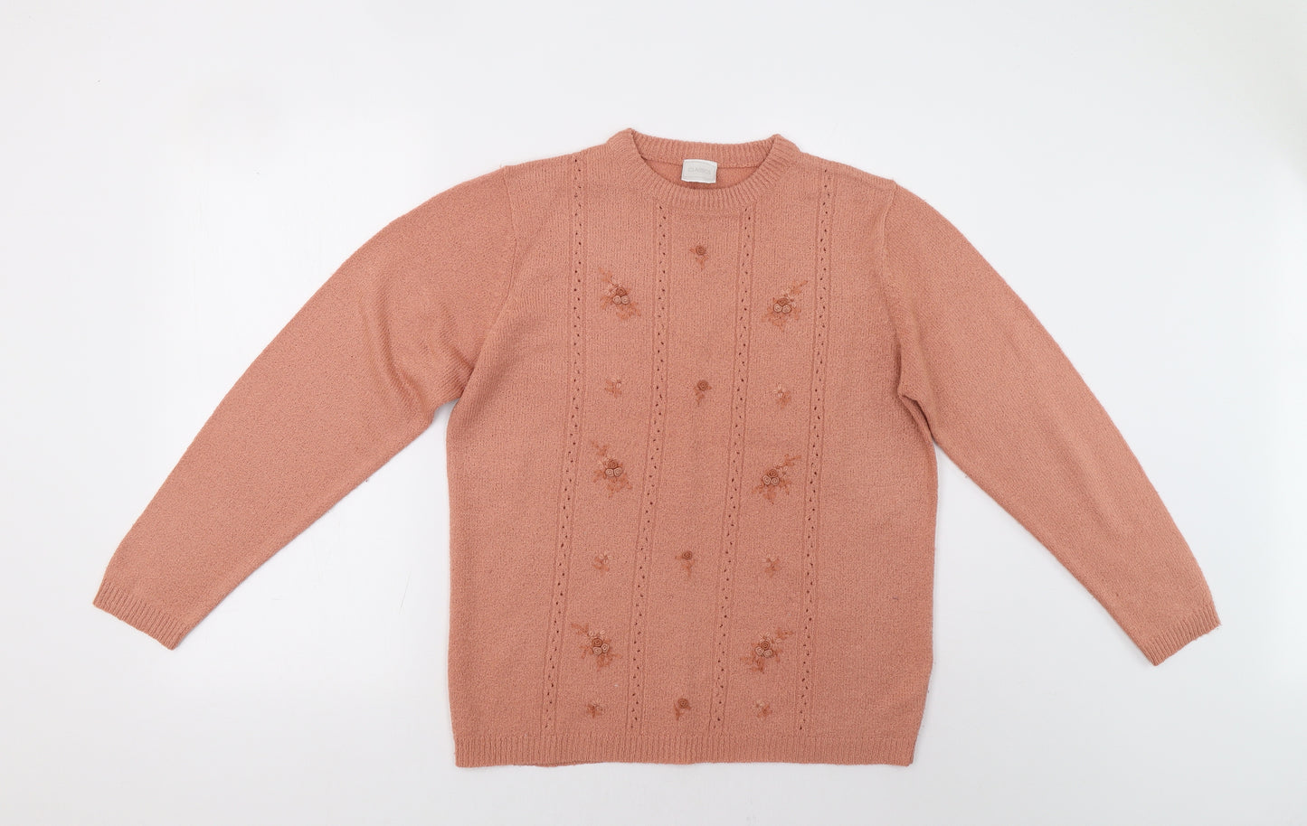 Classics Womens Pink Floral  Pullover Jumper Size 14