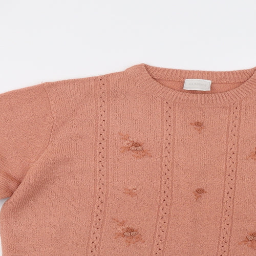 Classics Womens Pink Floral  Pullover Jumper Size 14