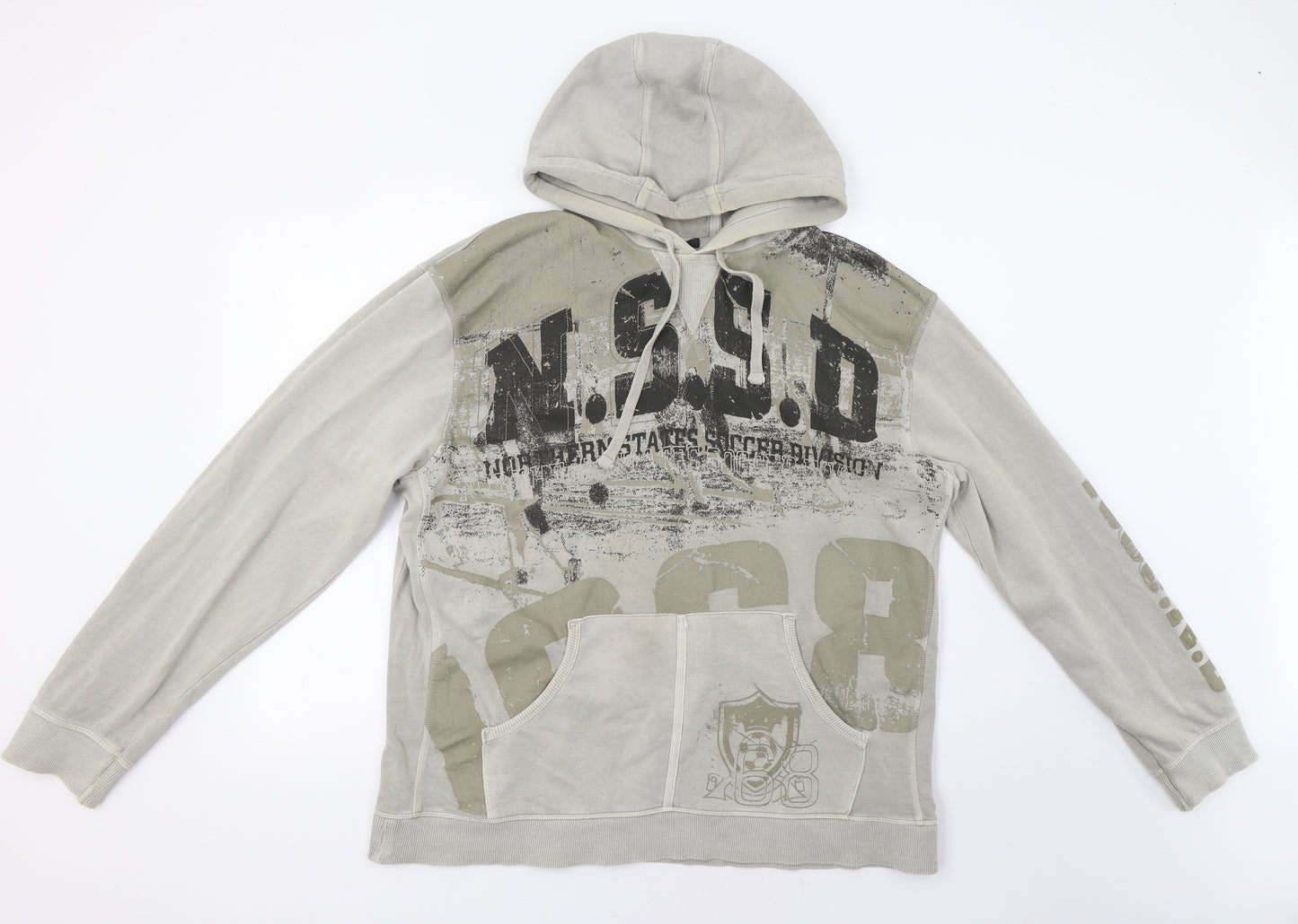 NEXT Mens Beige   Henley Hoodie Size XL