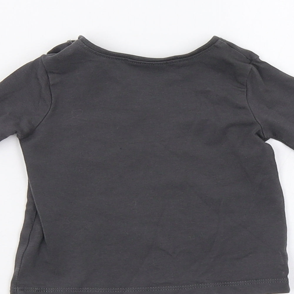 NEXT Baby Grey   Basic T-Shirt Size 0-3 Months  - Tiger